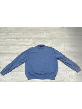 Brooks Brothers Men's Light Blue Cotton Solid Crewneck Sweater SIZE XL $98